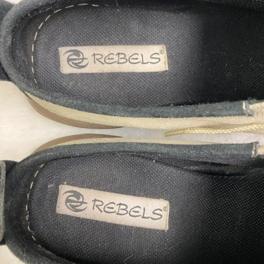 Rebels Suede‎ Lace Up Tan Black Sneakers, size 6